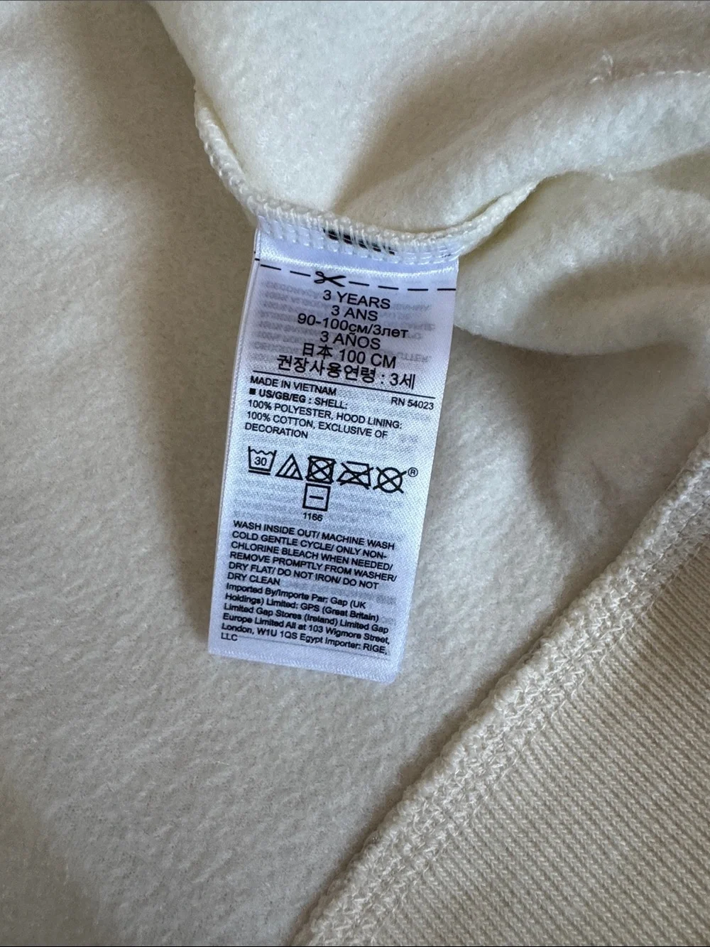 GAP Cream Hooded Zip Sweatshirt with Silver Heart Accents NWT